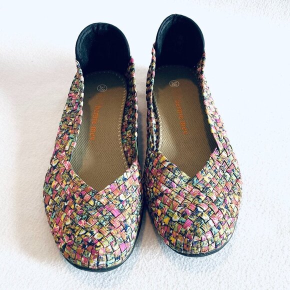 Bernie Mev. Catwalk multicolored woven ballet flat Womens 38 balletcore comfort - Picture 1 of 7